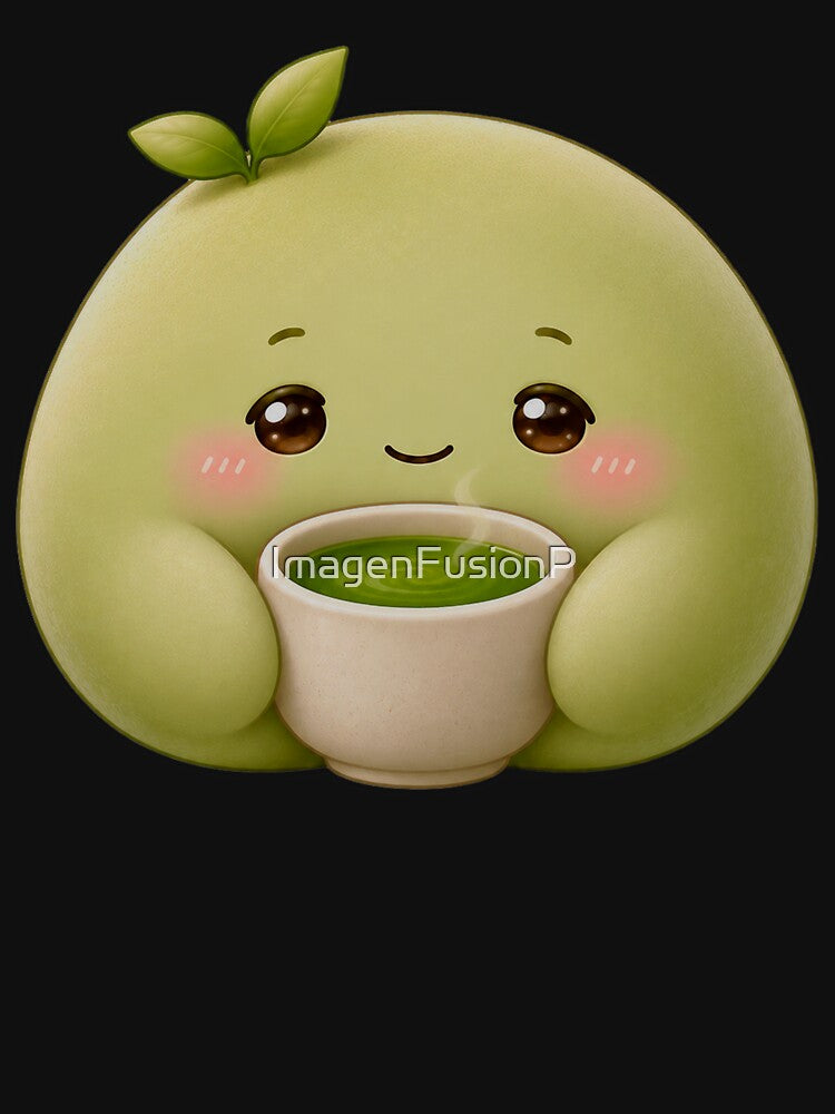 Cute Matcha Mochi Holding Green Tea by ImagenFusionP