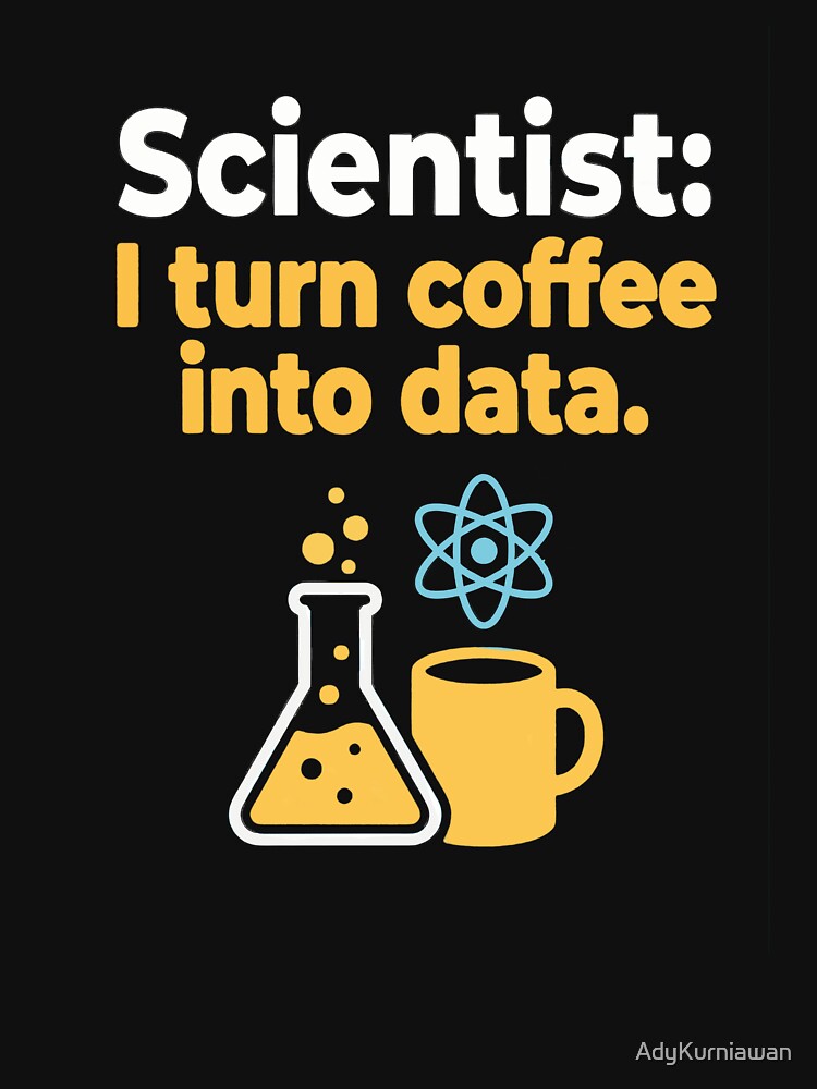 Scientist I Turn Coffee Into Data - Funny Science Research Art by AdyKurniawan