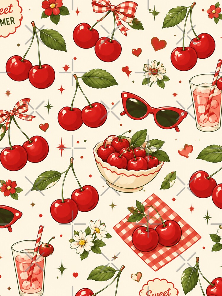 Retro Cherry Summer Pattern by Aramdesing