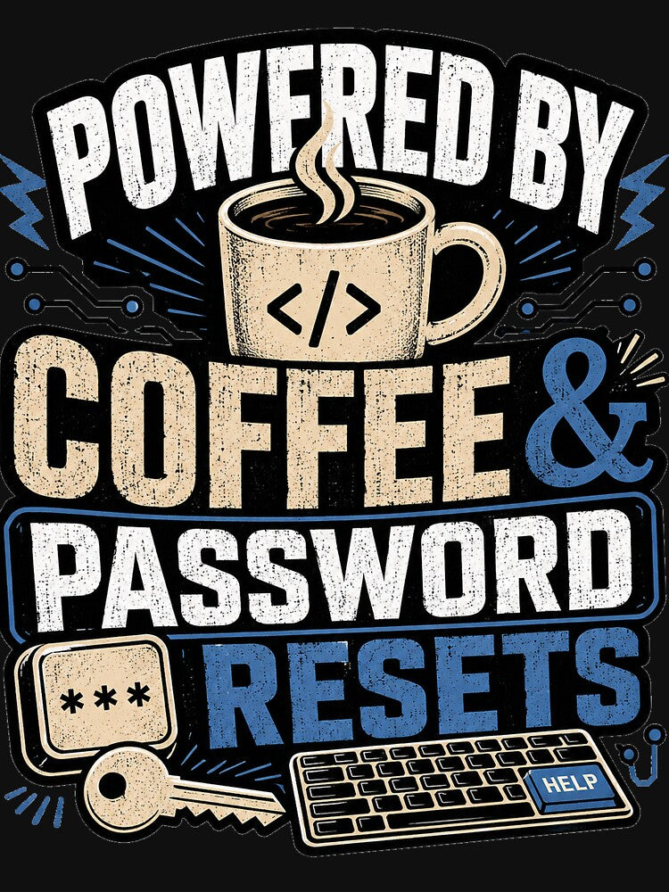 Powered By Coffee Password Resets by Moodwear-Studio