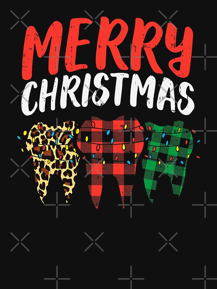Merry Christmas Buffalo Plaid Teeth Dental Dentist Gift by NevaehRey