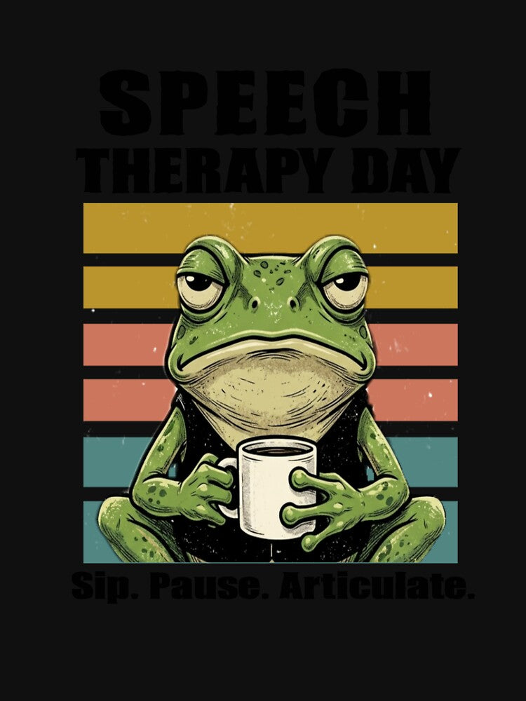 Speech therapy day. sip, pause, articulate/  vintage retro frog by Abibless1998