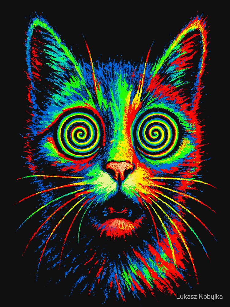 Hypnotic Neon Cat by Lukasz Kobylka