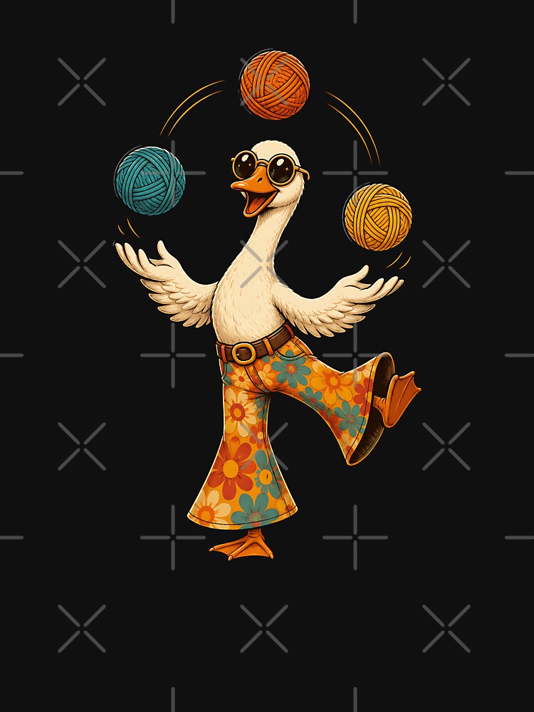 Retro Goose Yarn Juggling Knitter by JasKei-Designs