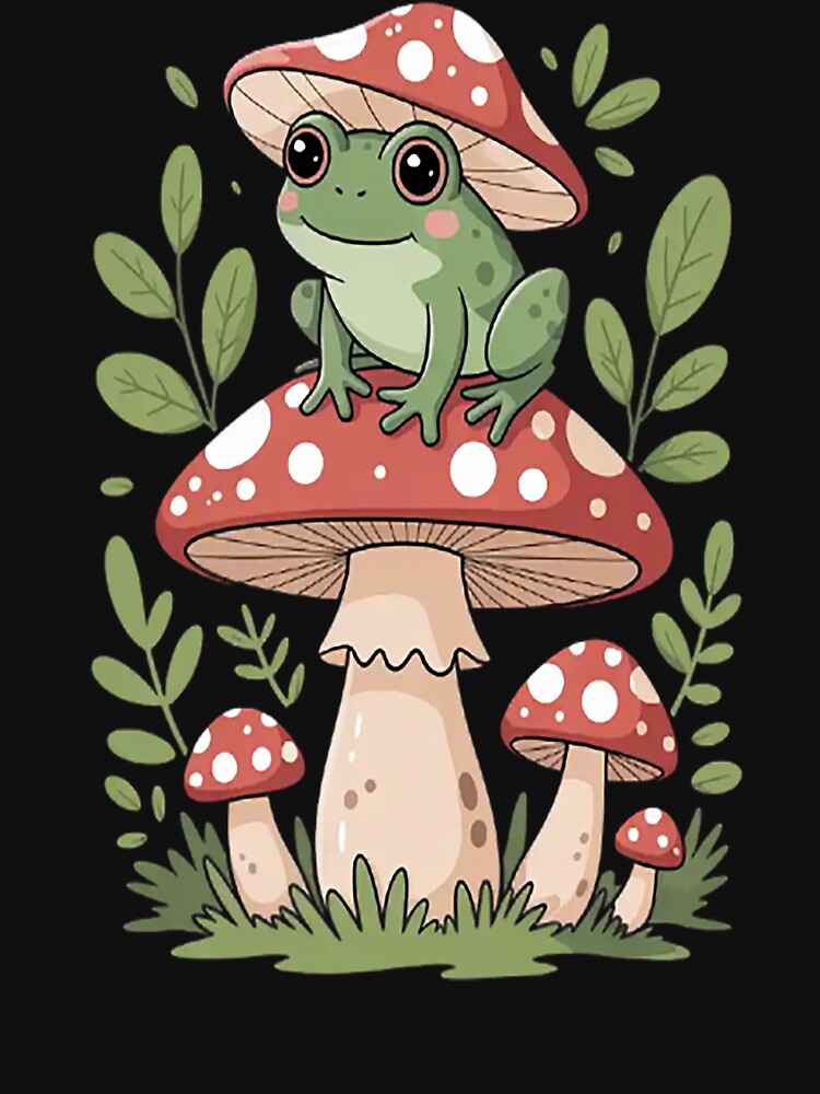 Cute Frog on Mushroom by StuffNestie