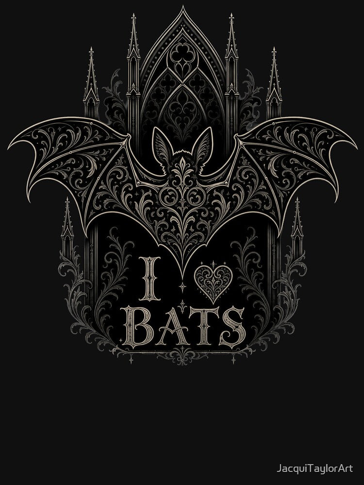 I Love Bats by JacquiTaylorArt