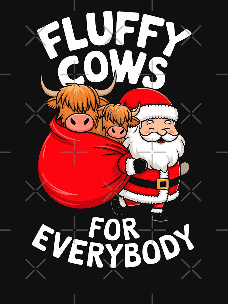 Fluffy Cow Highland Cows For Everybody Christmas Santa by rafaeltto