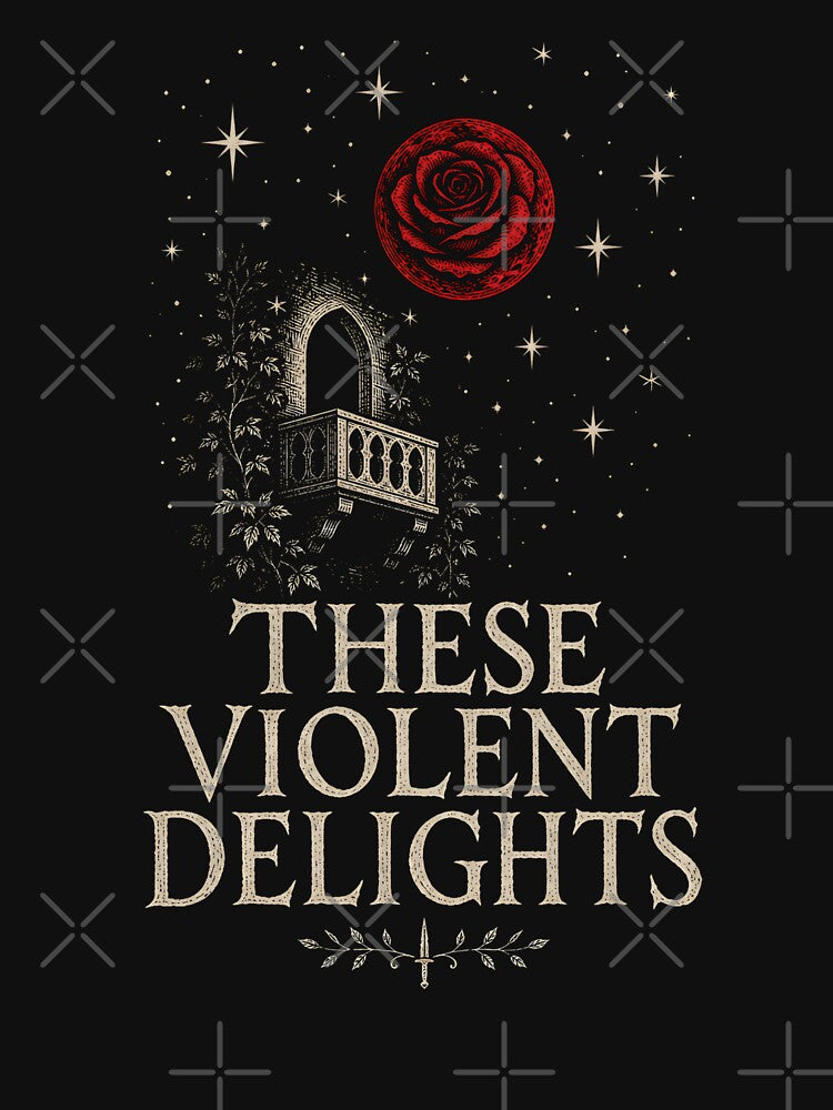 Romeo and Juliet These Violent Delights Rose Moon Art by Fenay Designs
