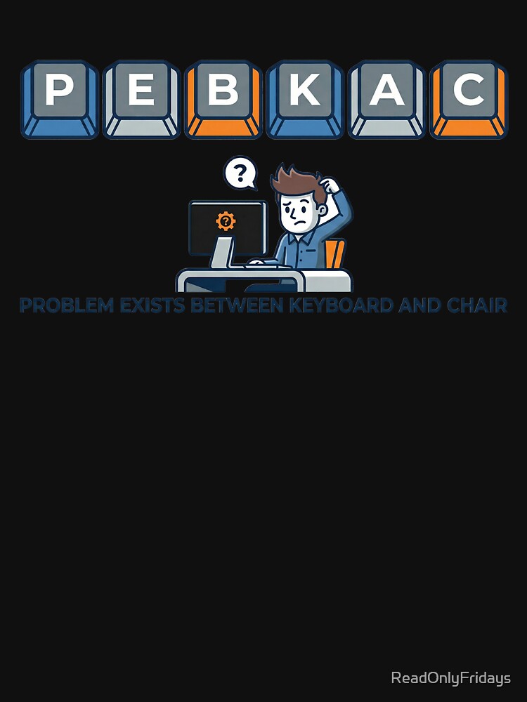 PEBKAC Keyboard Keys Tech Support Humor Design by ReadOnlyFridays