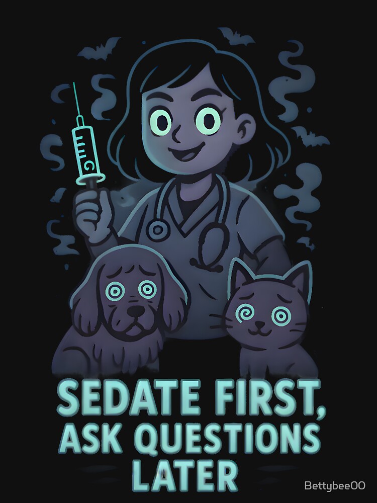 Sedate First, Ask Questions Later – Dark Veterinary Anesthesia Humor by Bettybee00