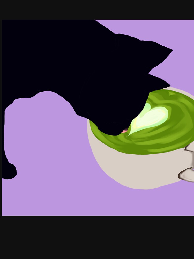 Cat Drinking Matcha by SleepingDove