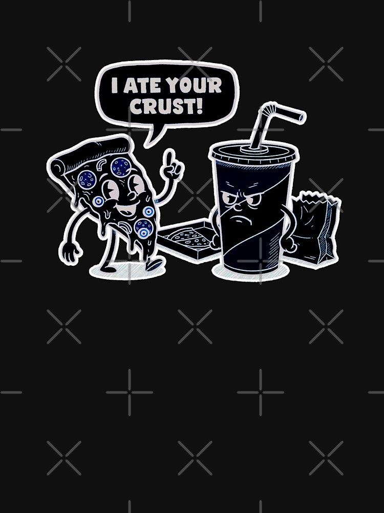 I Ate Your Crust! Funny Retro Pizza and Soda Cartoon by zzz888