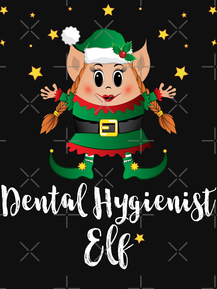 Dental Hygienist Elf Squad Women Xmas Matching Family Group by ZNOVANNA