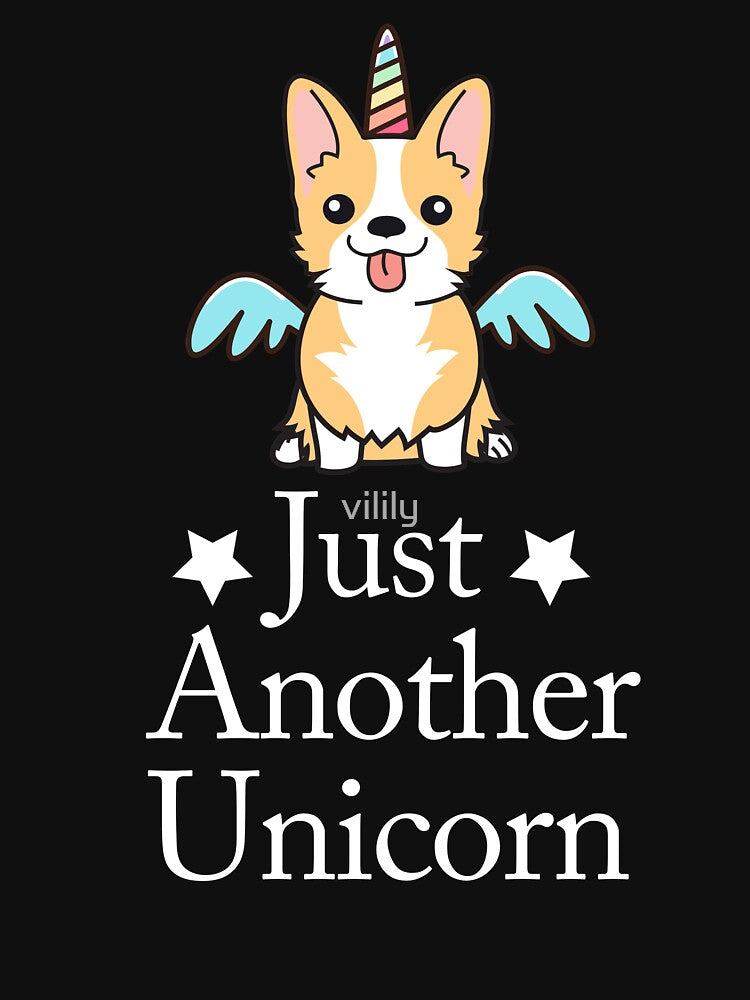 CORGI -JUST ANOTHER UNICORN T-SHIRT by vilily