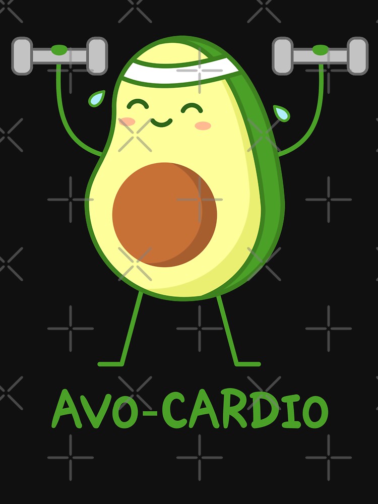 Avocado pun. Avo-cardio. Avocado lifts weights. by TashaVector