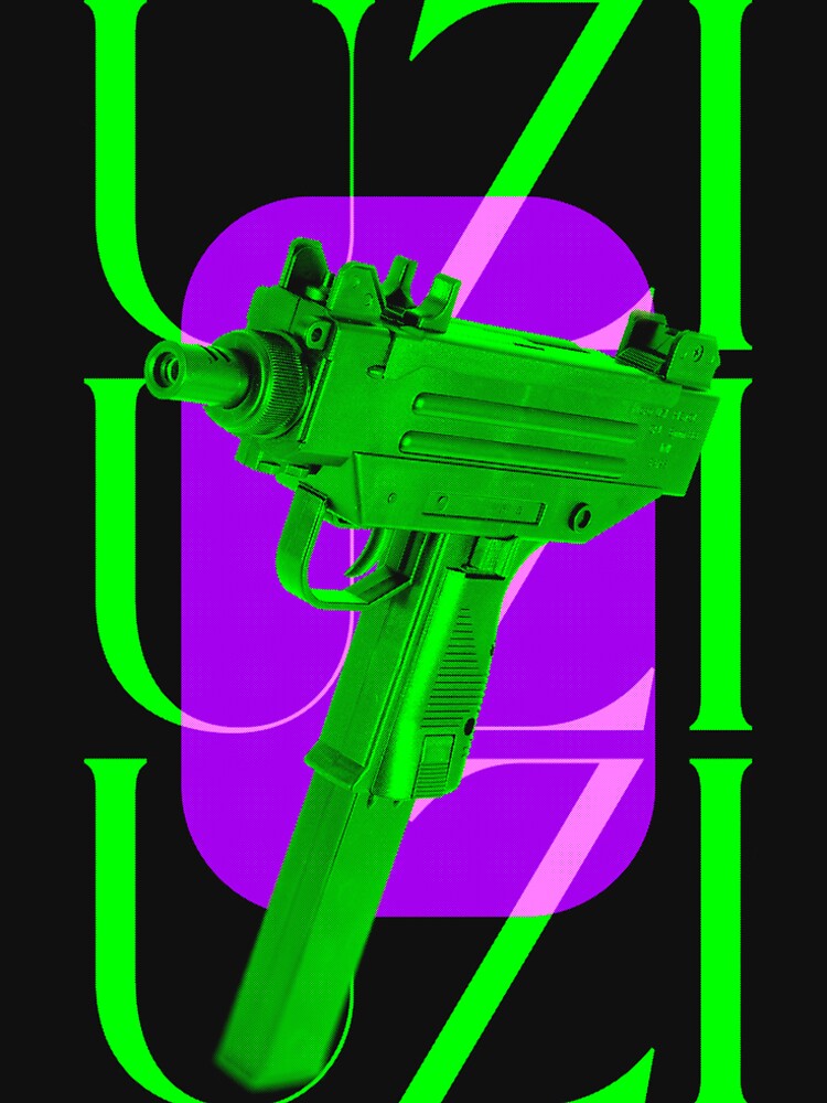 Toxic Green UZI Submachine Gun - Neon Streetwear Aesthetic by Geniuzjam