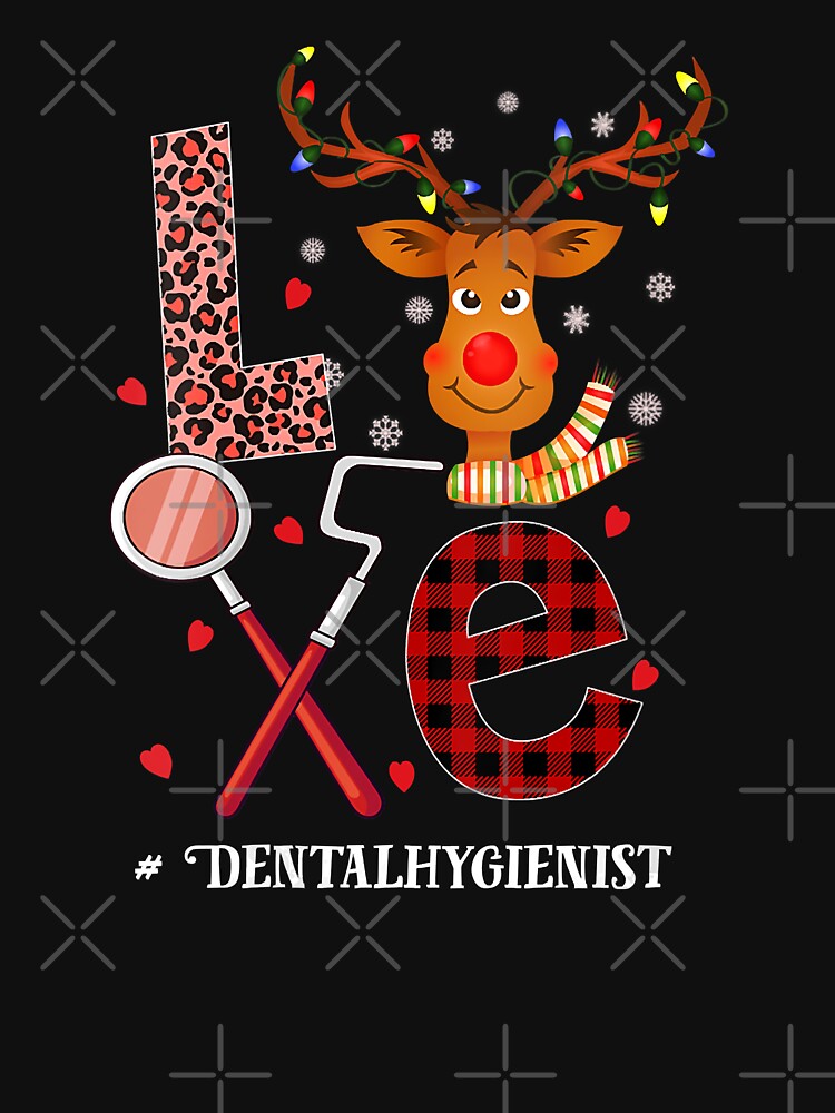 Love Dental Christmas Reindeer Dentist Dental Squad Xmas by NevaehRey
