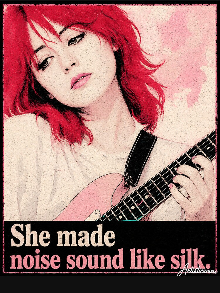 Miki Berenyi Lush Dream Pop Cherry Hair Portrait Art by Artisticanvas