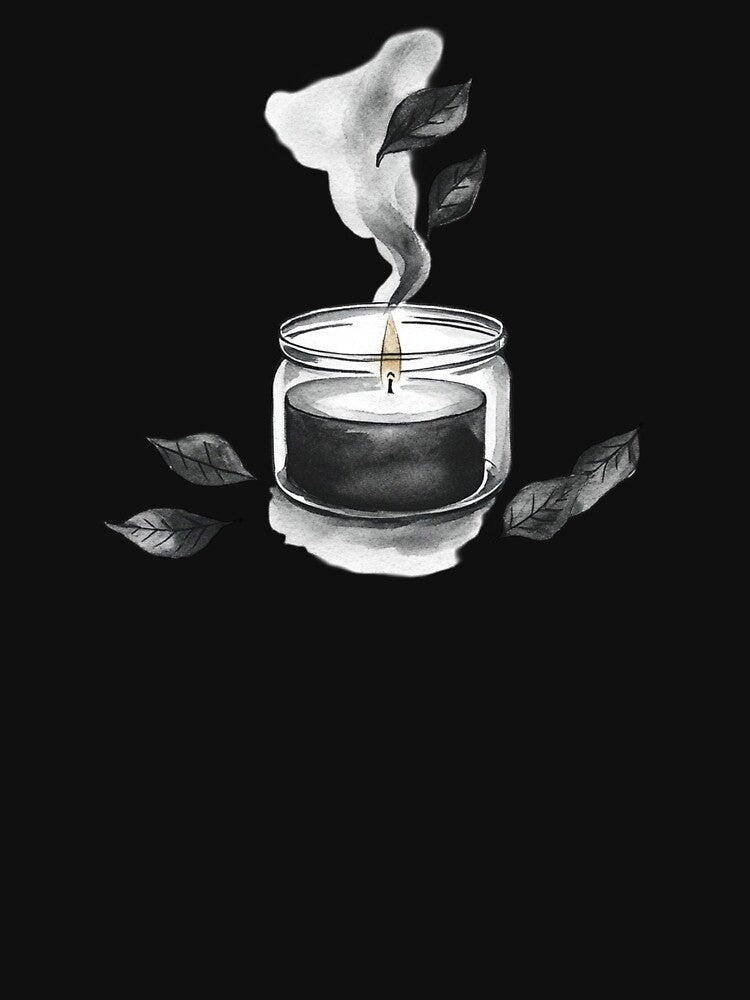 Moody Watercolor Candle - Dark Academia Aesthetic Gothic Jar Art by VineVibe16Studio