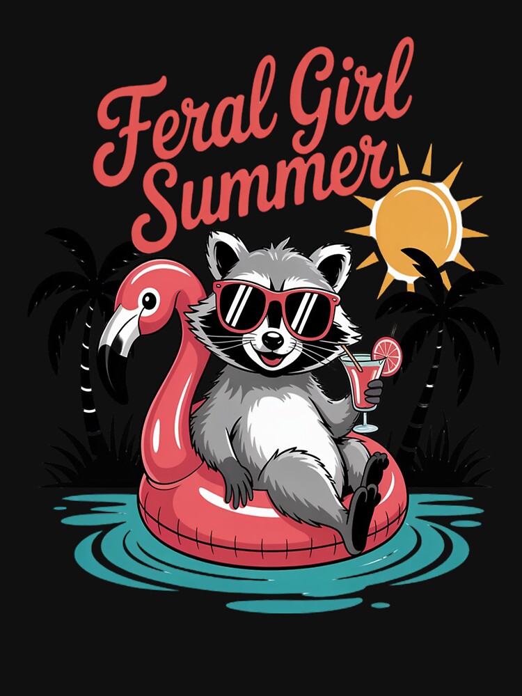 Feral Girl Summer Funny Feral Raccoon Summer Vacation by TeamLequid