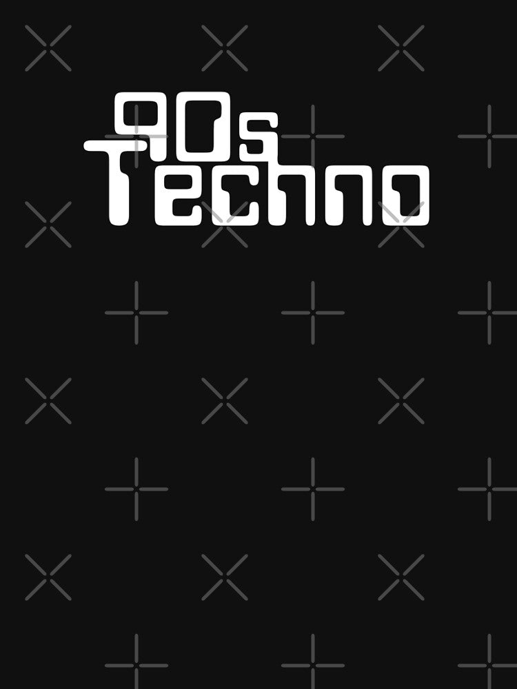 90s Techno Electronic Underground Music (White) by MusicMerchLab