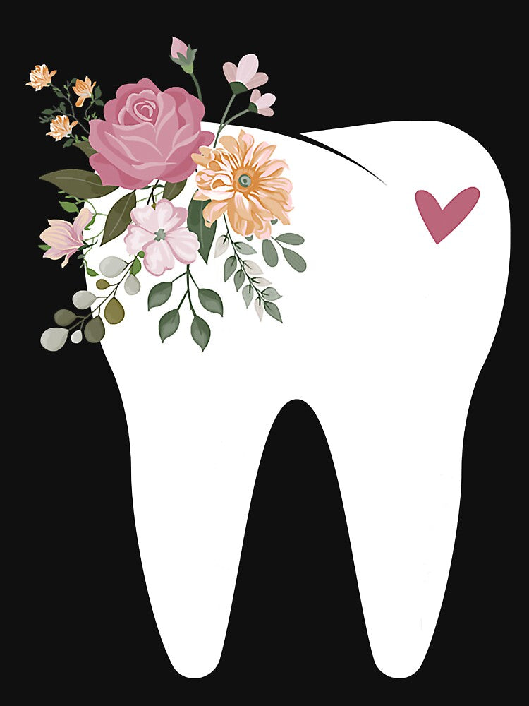Dentist Dental Assistant Oral Hygienist Tooth Flower by GunillaBlau