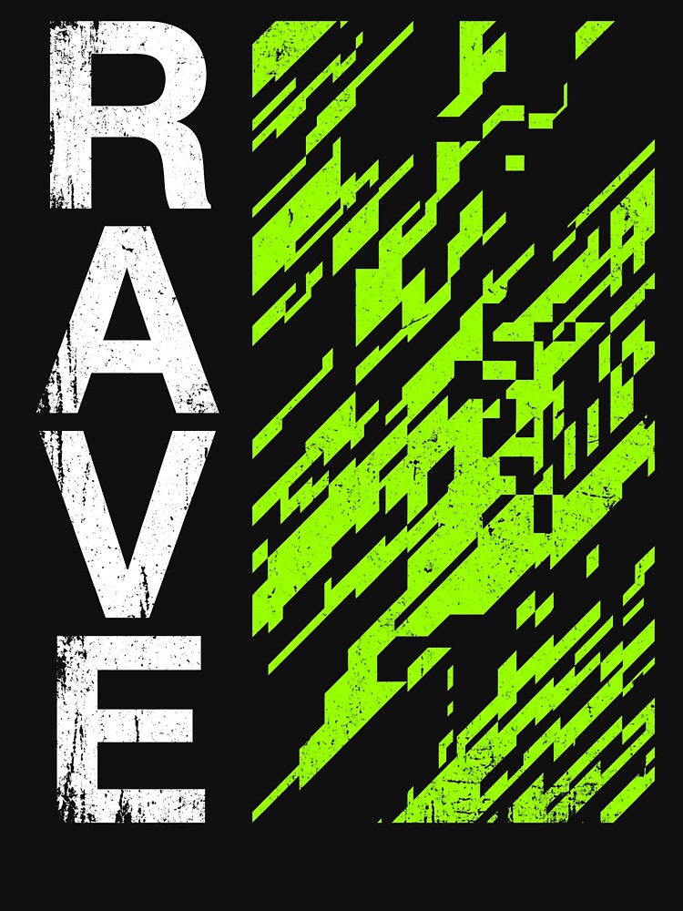Neon Glitch Rave Streetwear Typography by TeNovaStudio