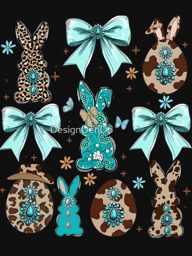 Cowgirl Easter Bunny, Western Easter, Western Easter Bunny, Coquette Cowgirl Easter, Country Easter, Cowhide Eggs by DesignDenDo ⭐⭐⭐⭐⭐