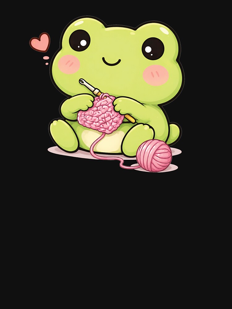 Cute crocheting frog by franky-and-art