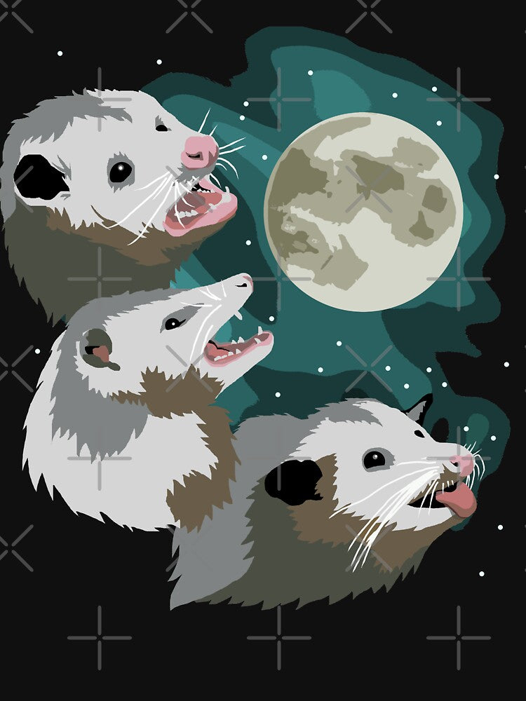 Three Possum Moon - Three Wolf Moon Parody Opossum Design by BoyPilot Goods