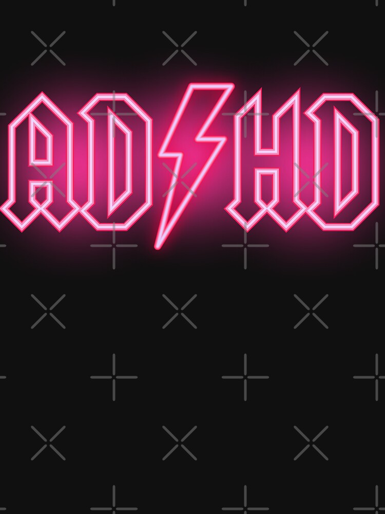 adhd pink neon neurodiverse attention deficit acdc by Alyn8