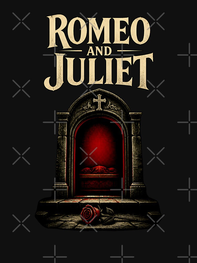 Romeo and Juliet Tomb Tragedy Shakespeare Book Poster by Fenay Designs