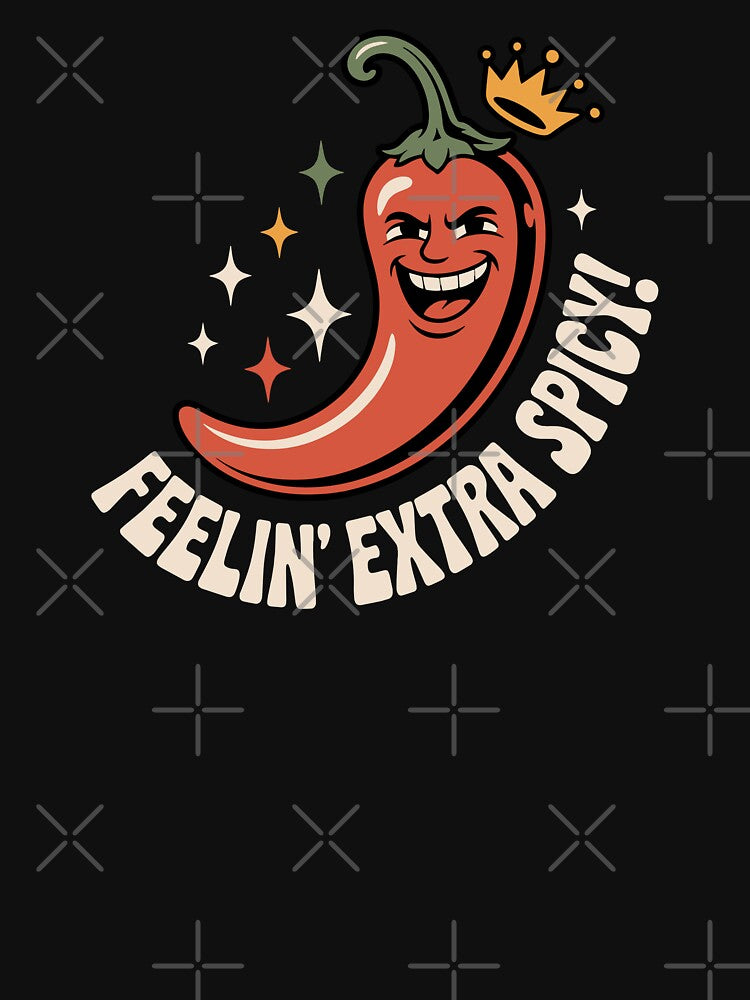 Feelin’ Extra Spicy Funny Chili Pepper Cartoon Design by TipTop GFX