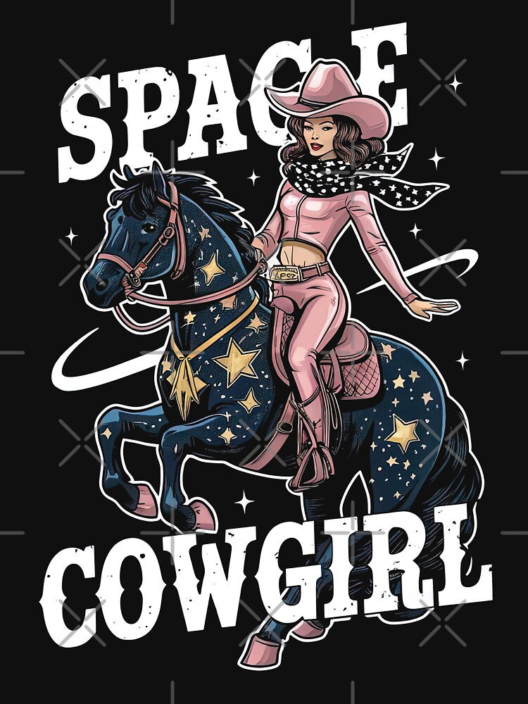 Retro Space Cowgirl: Vintage Galactic Western Adventure by SpookshowDesign