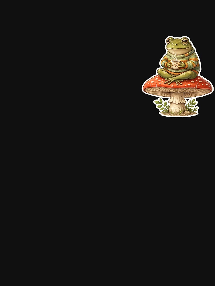 Cute Frog Sitting on Mushroom by nexelora
