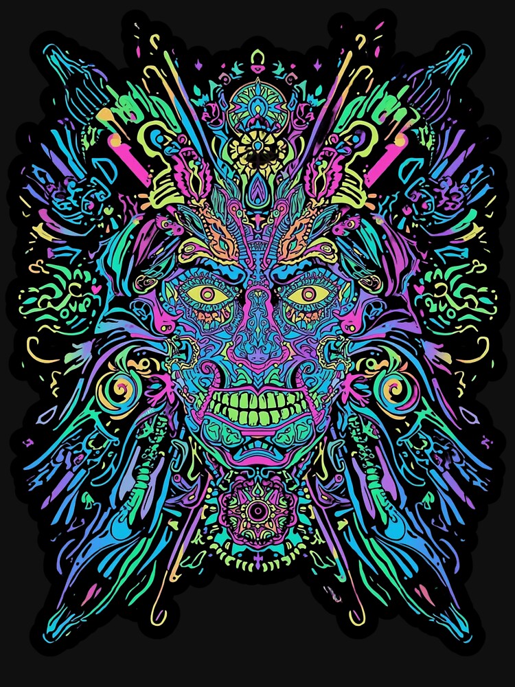 Neon Rave Tribal Mask Unisex Hoodies and Tees by NUCclothing