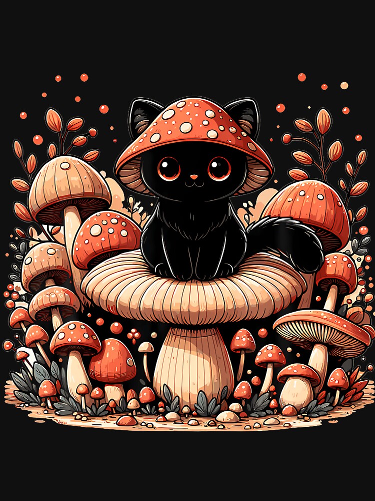 Cottagecore Cat Mushroom Cute by ragillthiague