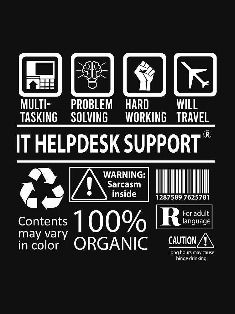 It Helpdesk Support T Shirt - Multitasking Job Gift Item Tee by erstrudy75