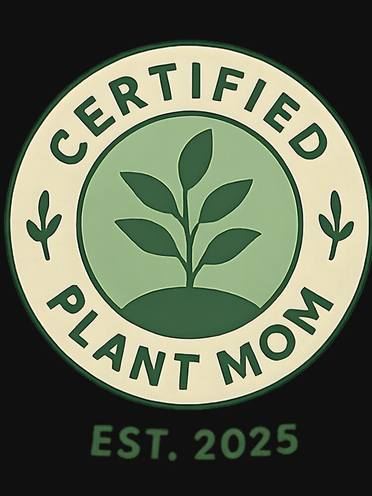 Certified Plant Mom Retro Badge Design by tcxvlzrifmq76