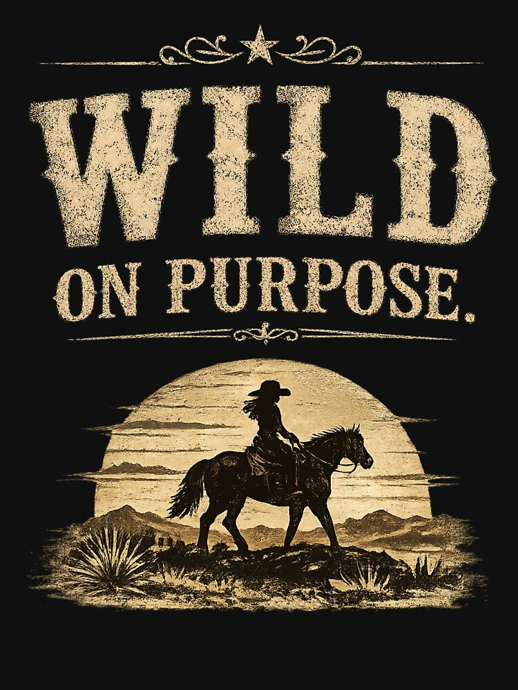 Wild On Purpose Vintage Western Cowgirl Graphic by Anyshca