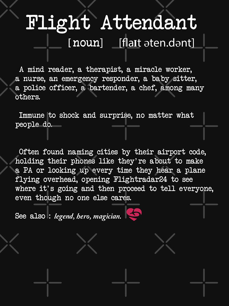 Flight Attendant Definition - Funny Cabin Crew - Aviation Lover by Ikaroots