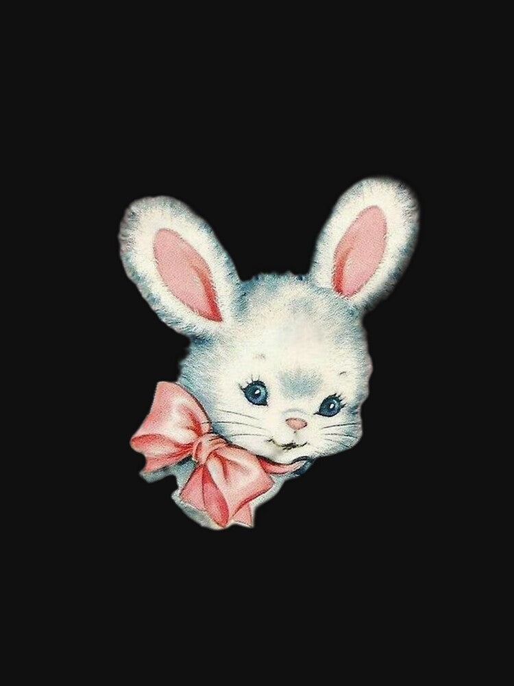Cute vintage bunny with ribbon by Pixiedrop
