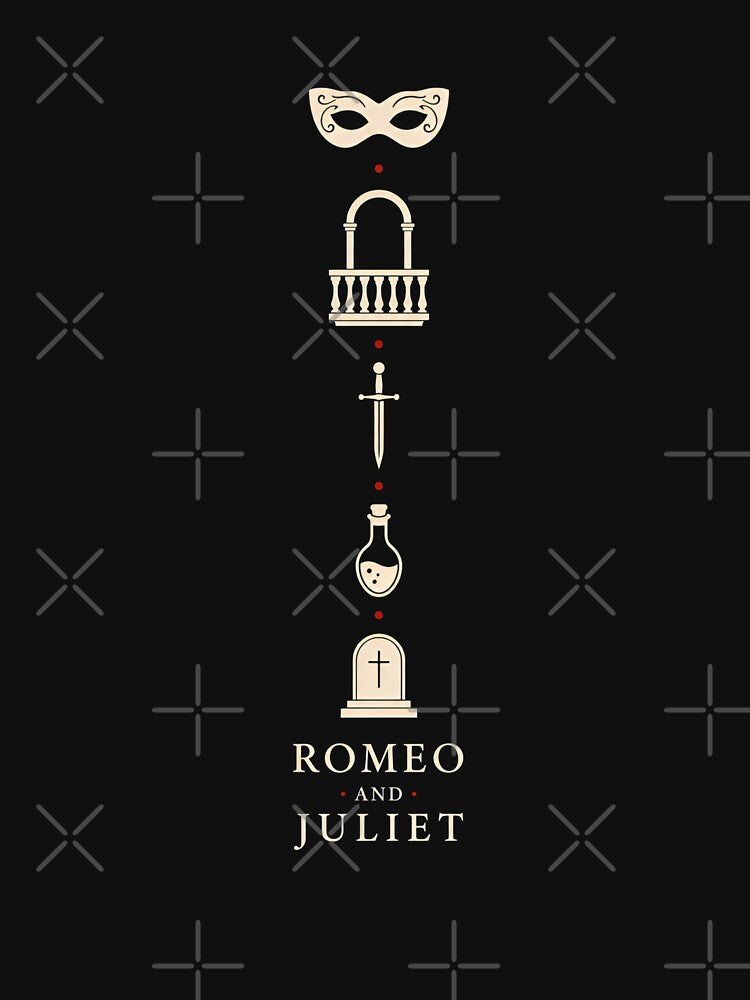 Romeo and Juliet Minimalist Story Icons Tragedy Art by Fenay Designs