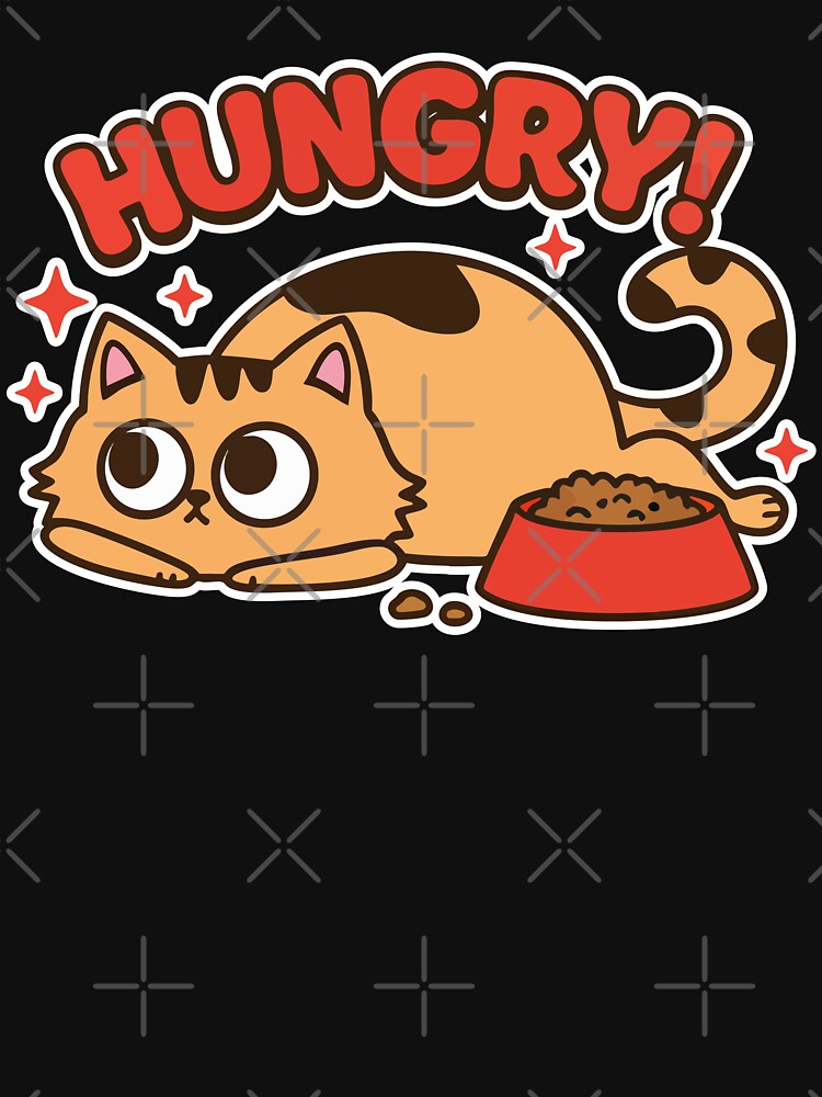 Hungry! Fat Orange Cat Cartoon by Taridesign