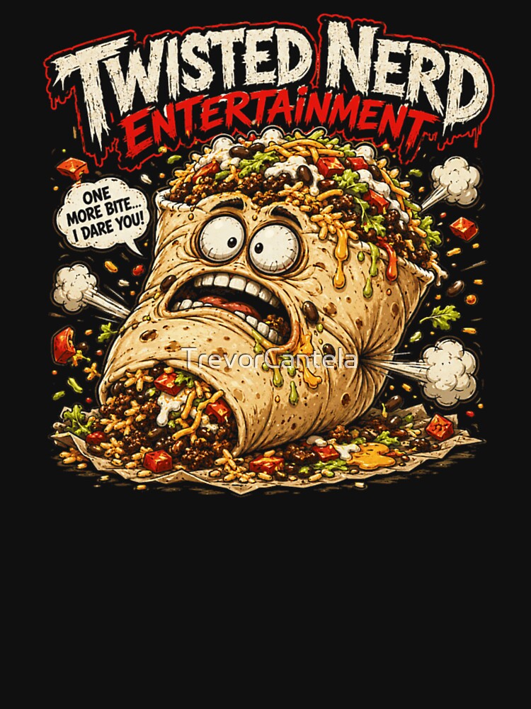 Funny Angry Spicy Burrito Monster Wrapped Up With One More Bite Dare by TrevorCantela