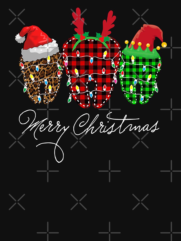 Merry Christmas Dentist Teeth Buffalo plaid Xmas Pajama Gift by NevaehRey