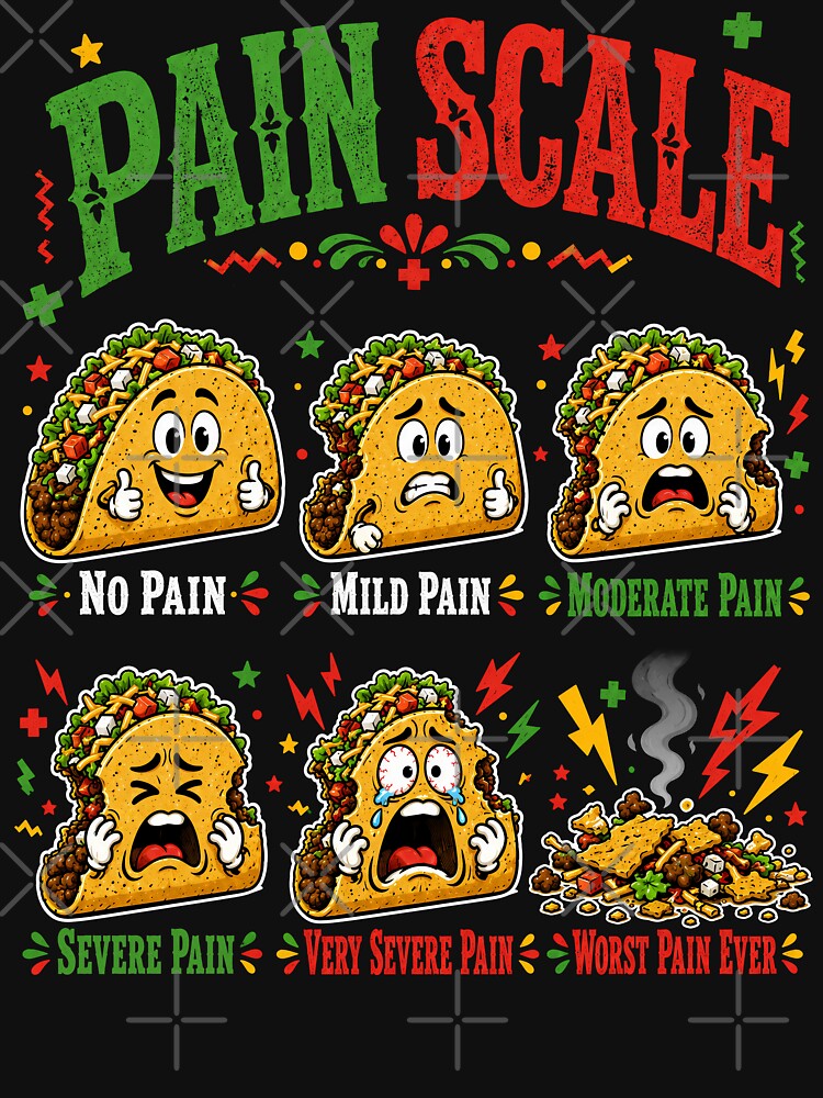 Taco Pain Scale Medical Food Humor by Victor Shadehorn