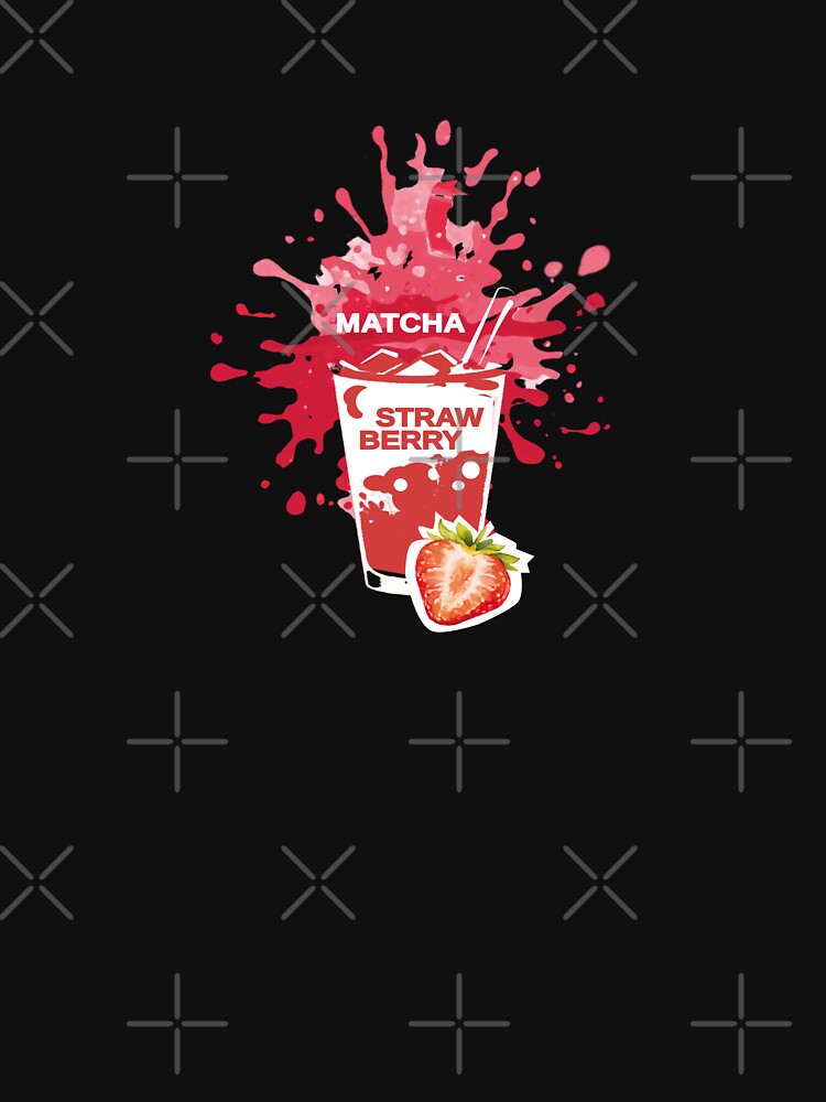Strawberry Matcha Shirt | Iced Latte Splash Design | Cute Cafe Aesthetic Gift by unique art and design