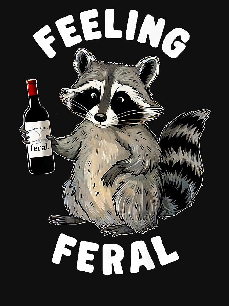 Racoons Feeling Feral Funny Retro Drinking Wines by spirorinin