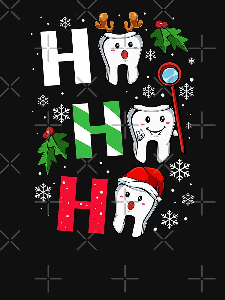 Dentist Christmas Ho Ho Ho Teeth Dental Merry Xmas by norwoodcarney